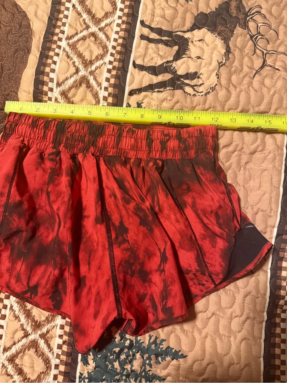 lululemon athletica Red and Black Tie-Dye Athletic Shorts